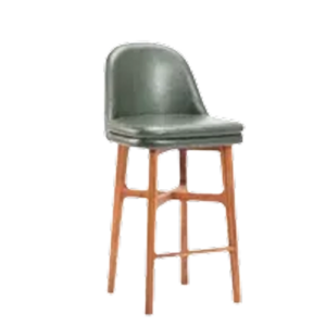 Teak & Leather Bar Stool